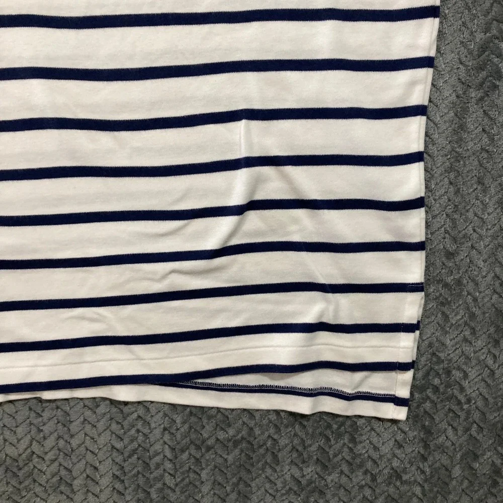 Polo Ralph Lauren Polo Shirt Mens L Striped White Navy Blue